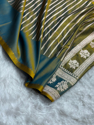 Liril Mehendi Shades Banarasi Boota Pattern Floral Mashru Silk Saree MSM-112