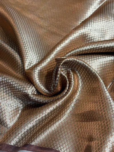 Chocolate Shades Pure Tissue Silk Saree with Brocade Blouse PT-08
