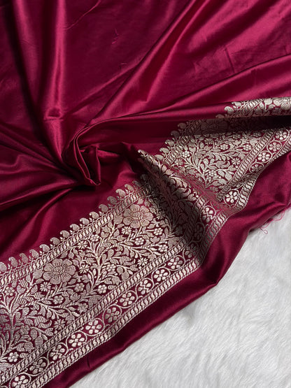 Garnet Tree Boota Mashru Silk Saree