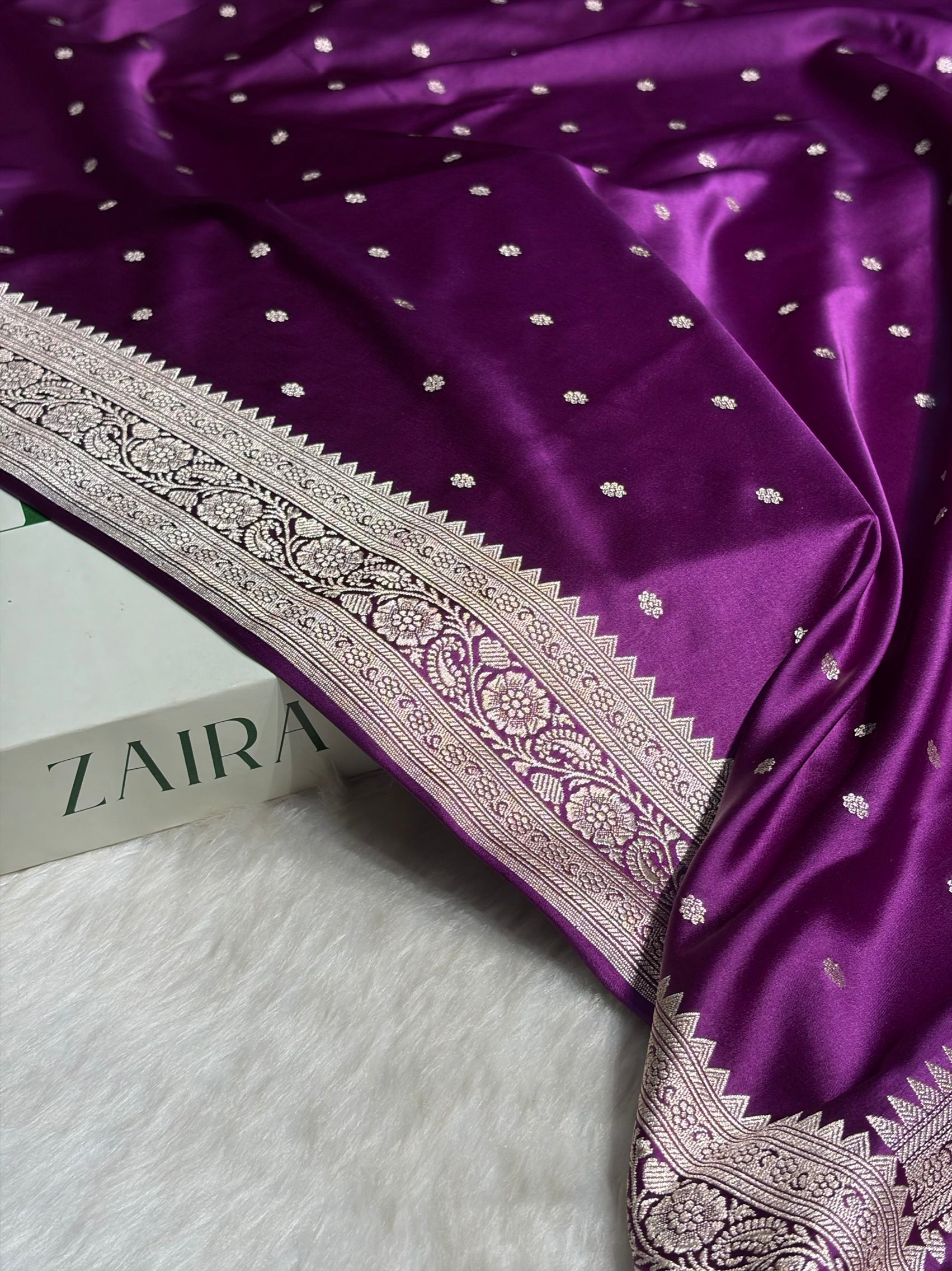Purple Booti Mashru Silk Saree MS26