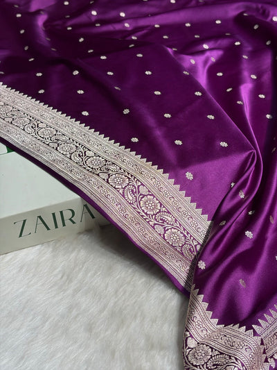 Purple Booti Mashru Silk Saree MCS26