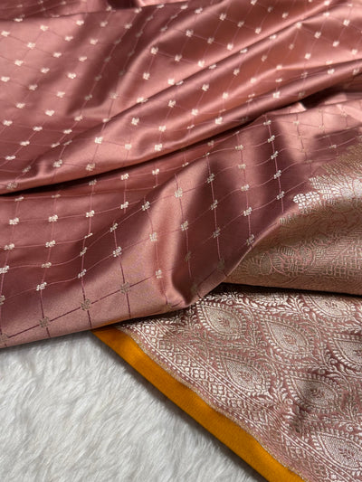 Banarasi Mauve Shades Tanchoi Motif Mashru Silk Saree MST-09