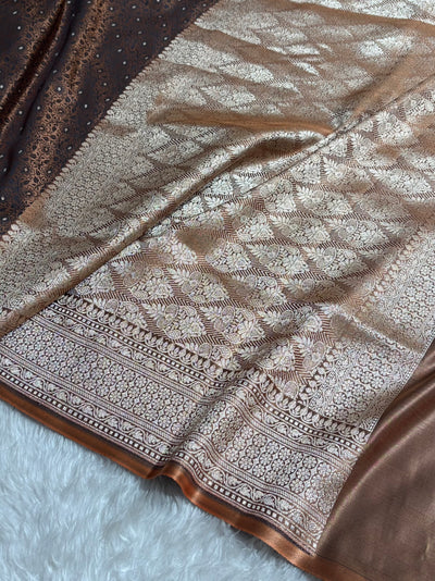 Brown Shades Tanchoi Motif Mashru Silk Saree MST-16