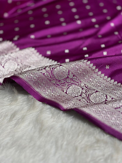 Wine Shade Booti Mashru Silk Saree MS38