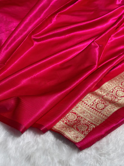 Ultra Light Weight Satin Silk Boota in Cross Rani Shades SS03