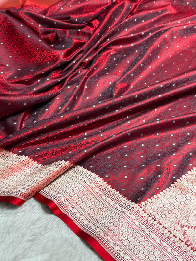Maroon Shades Tanchoi Motif Mashru Silk Saree MST-16