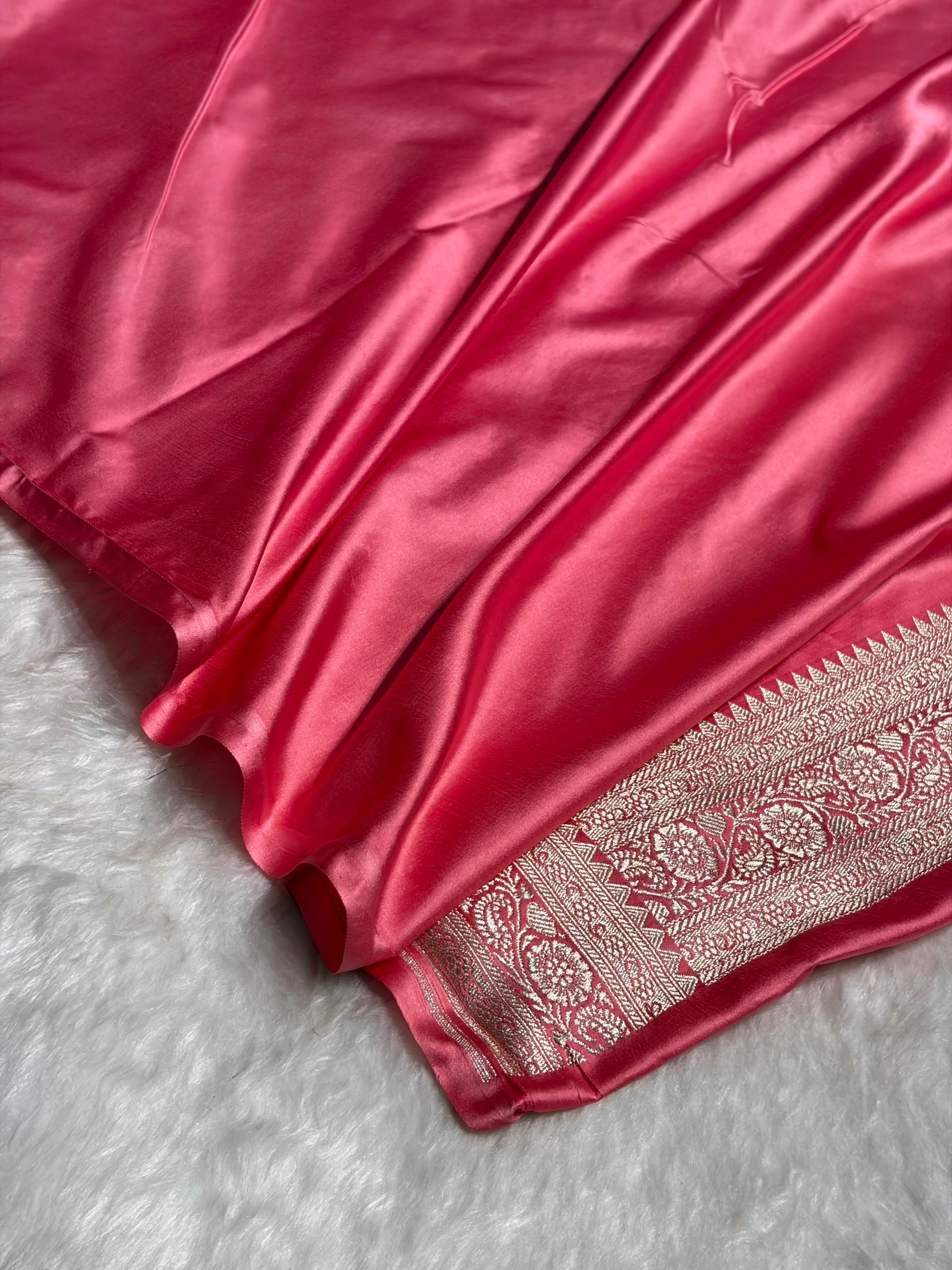 Baby Pink Minakari Floral Jaal Mashru Silk Saree MS28