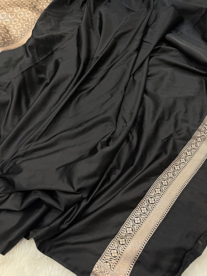 Black Rupa Sona Jaal Mashru Silk Saree