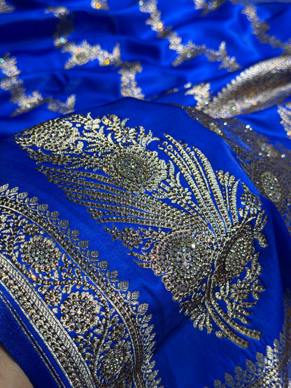 Bridal Royal Blue Cross with Swarovski Stone Work BSS35