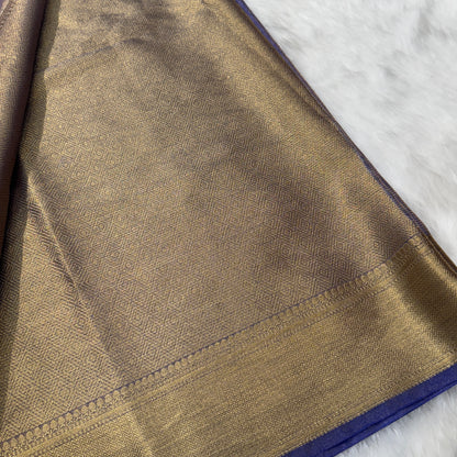 Royal Blue Shades Semi Pure Tissue Silk Saree T04