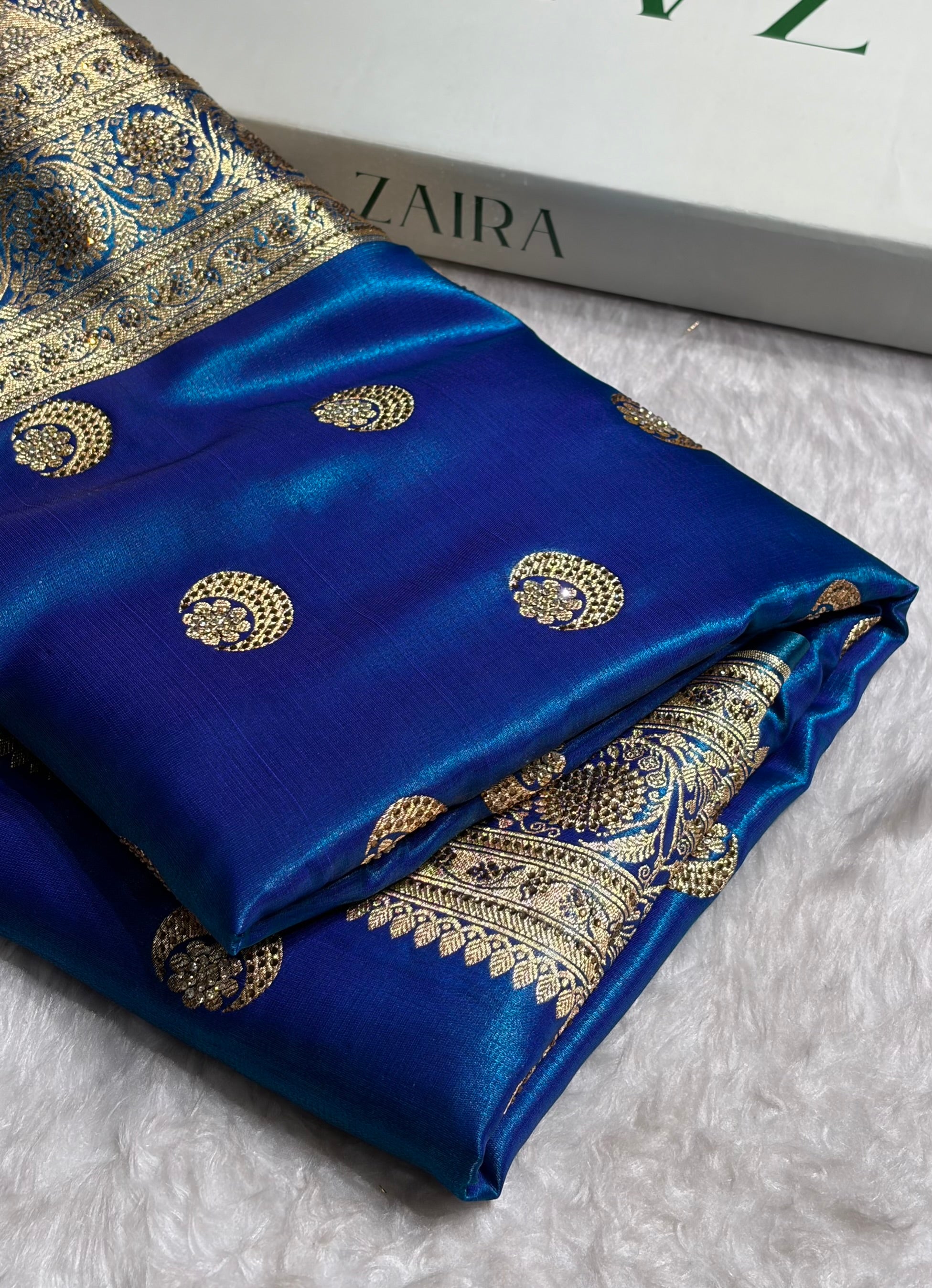 Chand Tara Peacock Boota With Traditional Banarasi Swarovski Work BSS04 (R)