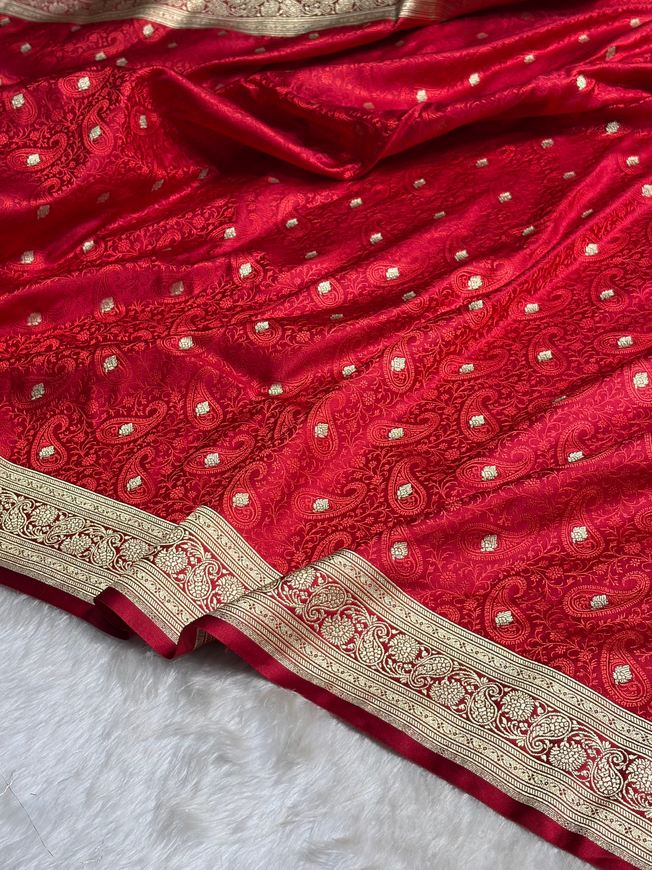 Maroon Tanchoi Booti Katan Silk Saree SKTM-06