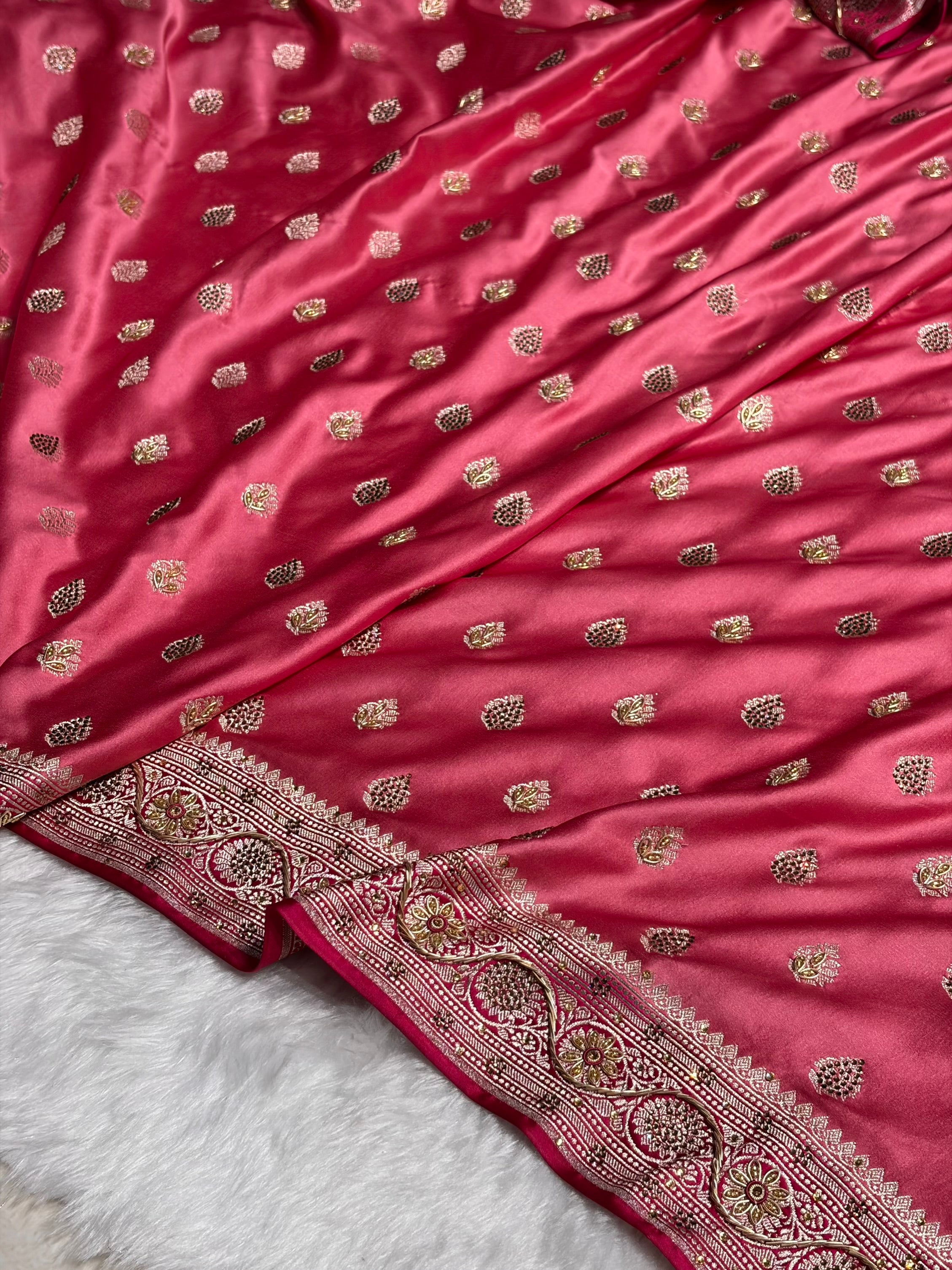 Blush Baby Pink Shade Mashru Silk Boota BMS17