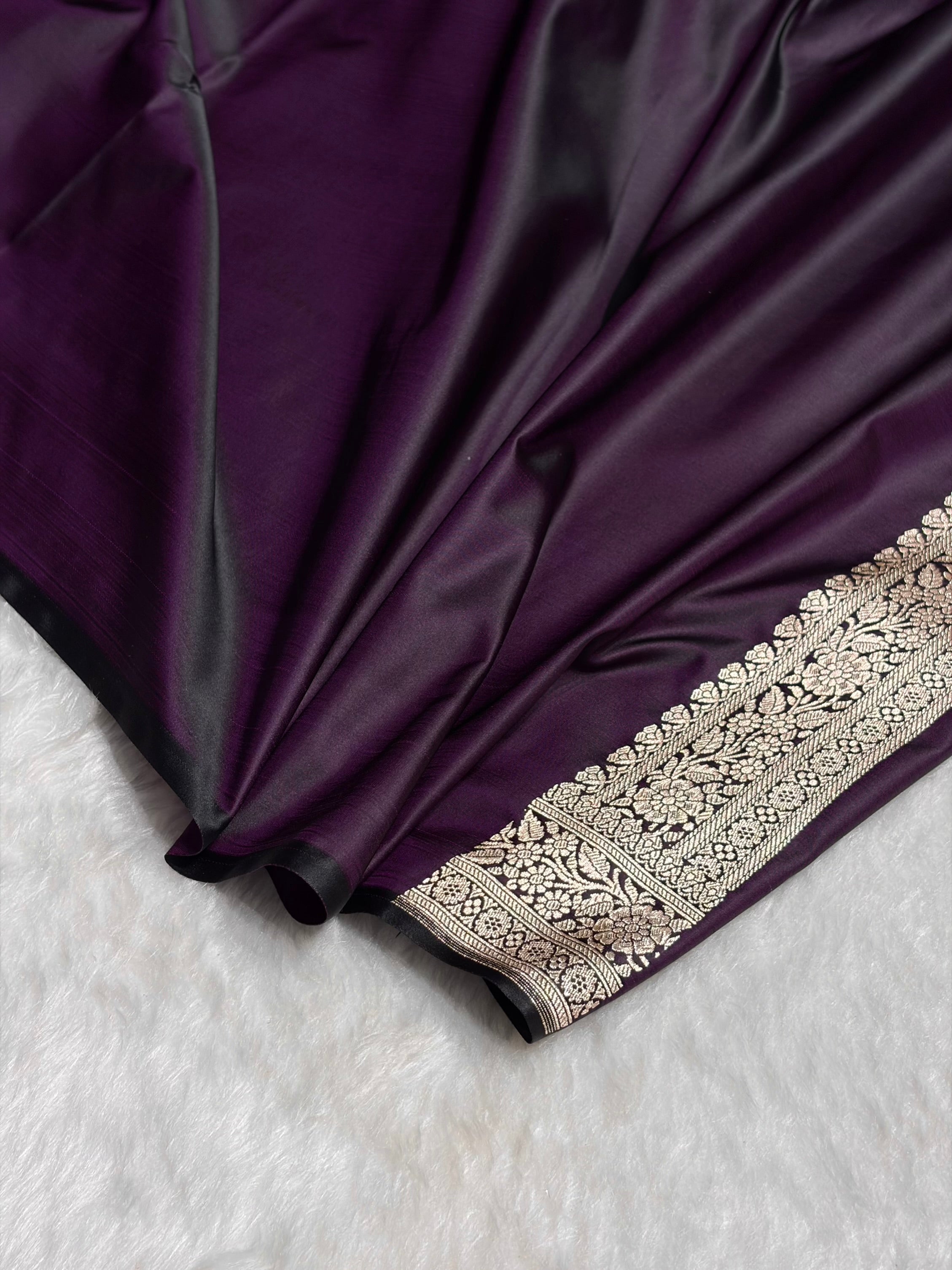 Dark Magenta Shades Tanchoi Motif Mashru Silk Saree MST-10