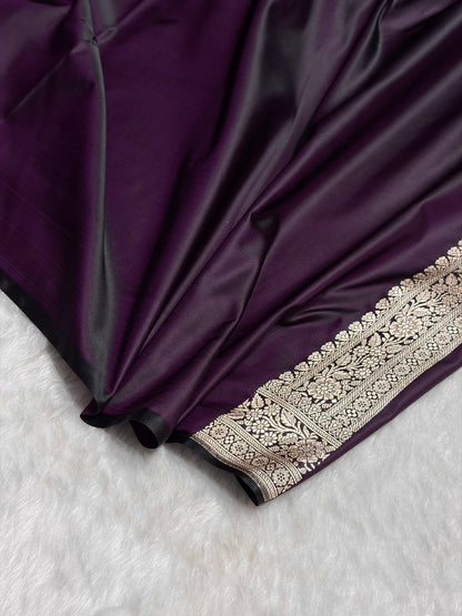 Dark Magenta Shades Tanchoi Motif Mashru Silk Saree MST-10