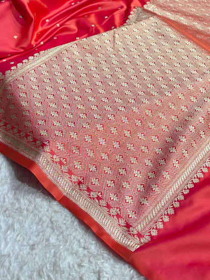 Cross Rani Shades Banarasi Boota Pattern Floral Mashru Silk Saree MSM-119