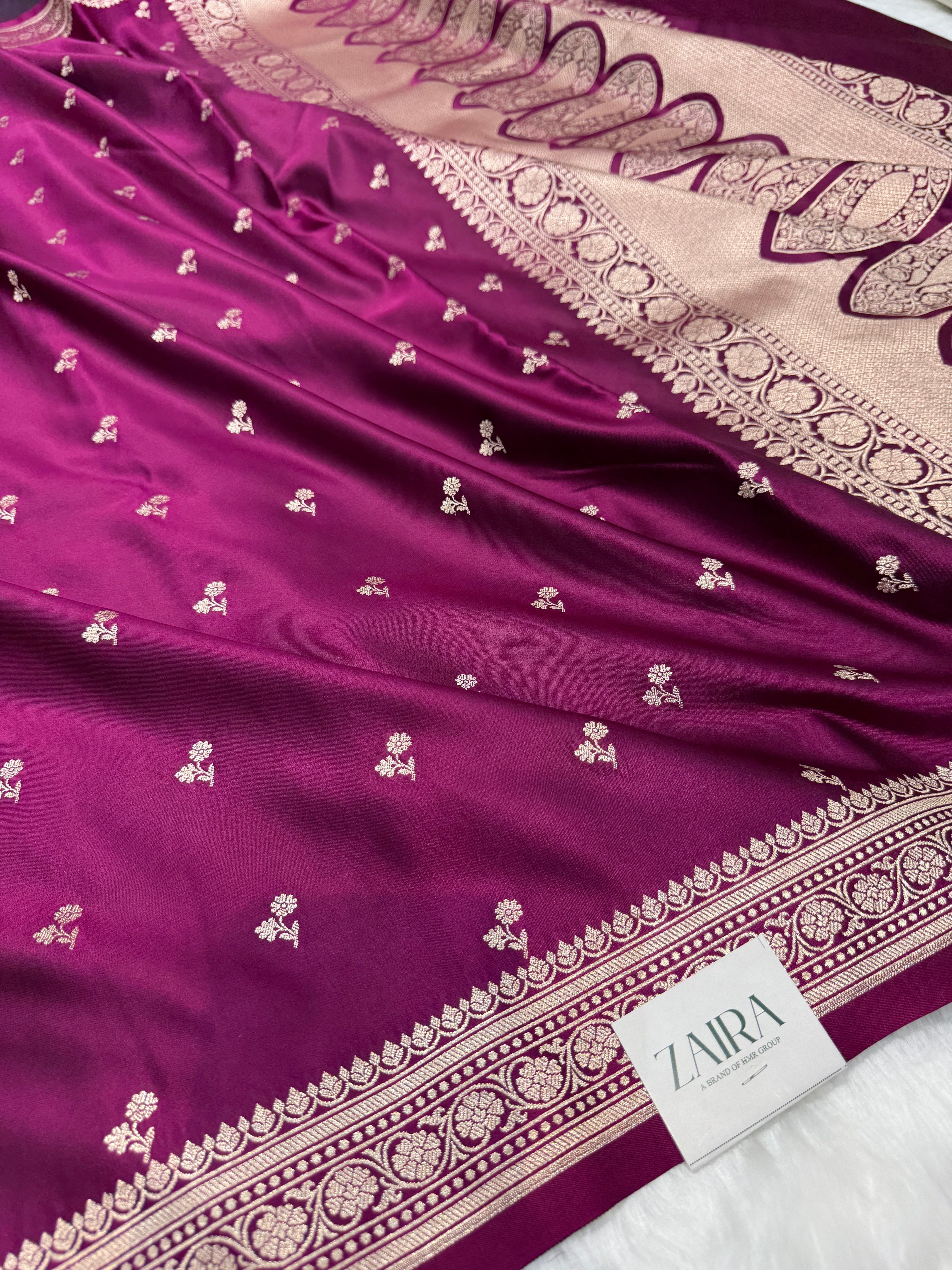 Wine Shades Floral Boota Mashru Silk Saree