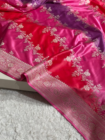 Pink Rangkat Banarasi Cross Mashru Silk Saree MSRK01