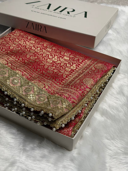 Rani Shades Brocket With Gotta Patti Satin Silk Saree Banarasi Saree Shades SSGP30