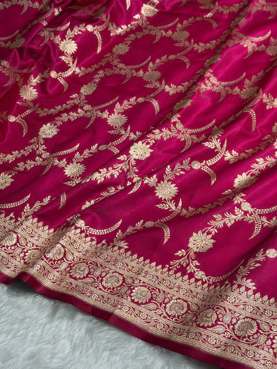 Satin Silk Banarasi Jaal In Pink Shades SS18