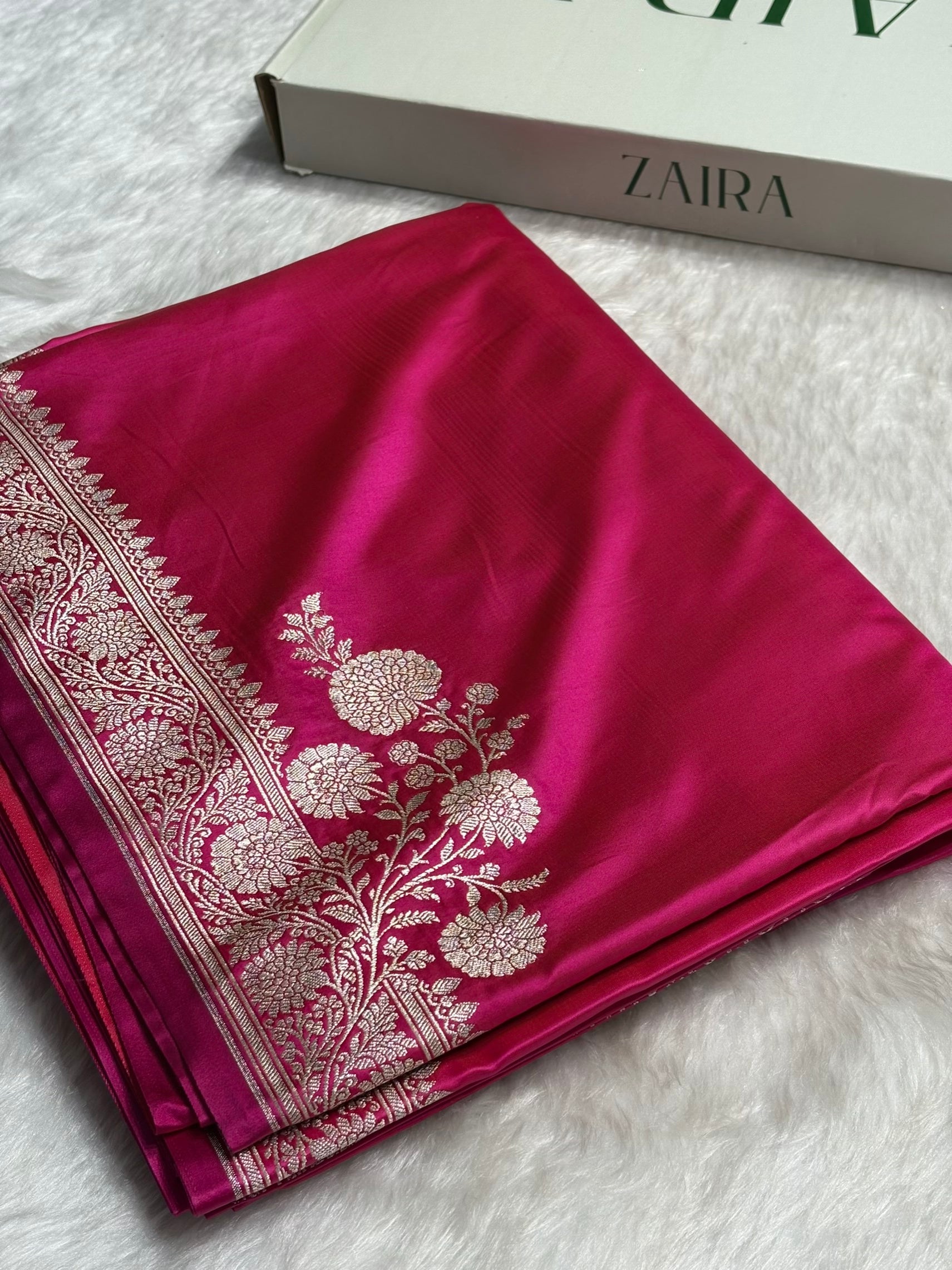 Pink Shades Floral Border Mashru Silk Saree MSM-62
