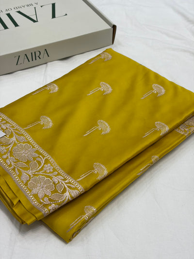 Mustard Shade With Booti Pattern Mashru Silk Saree