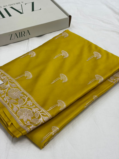 Mustard Shade With Booti Pattern Mashru Silk Saree