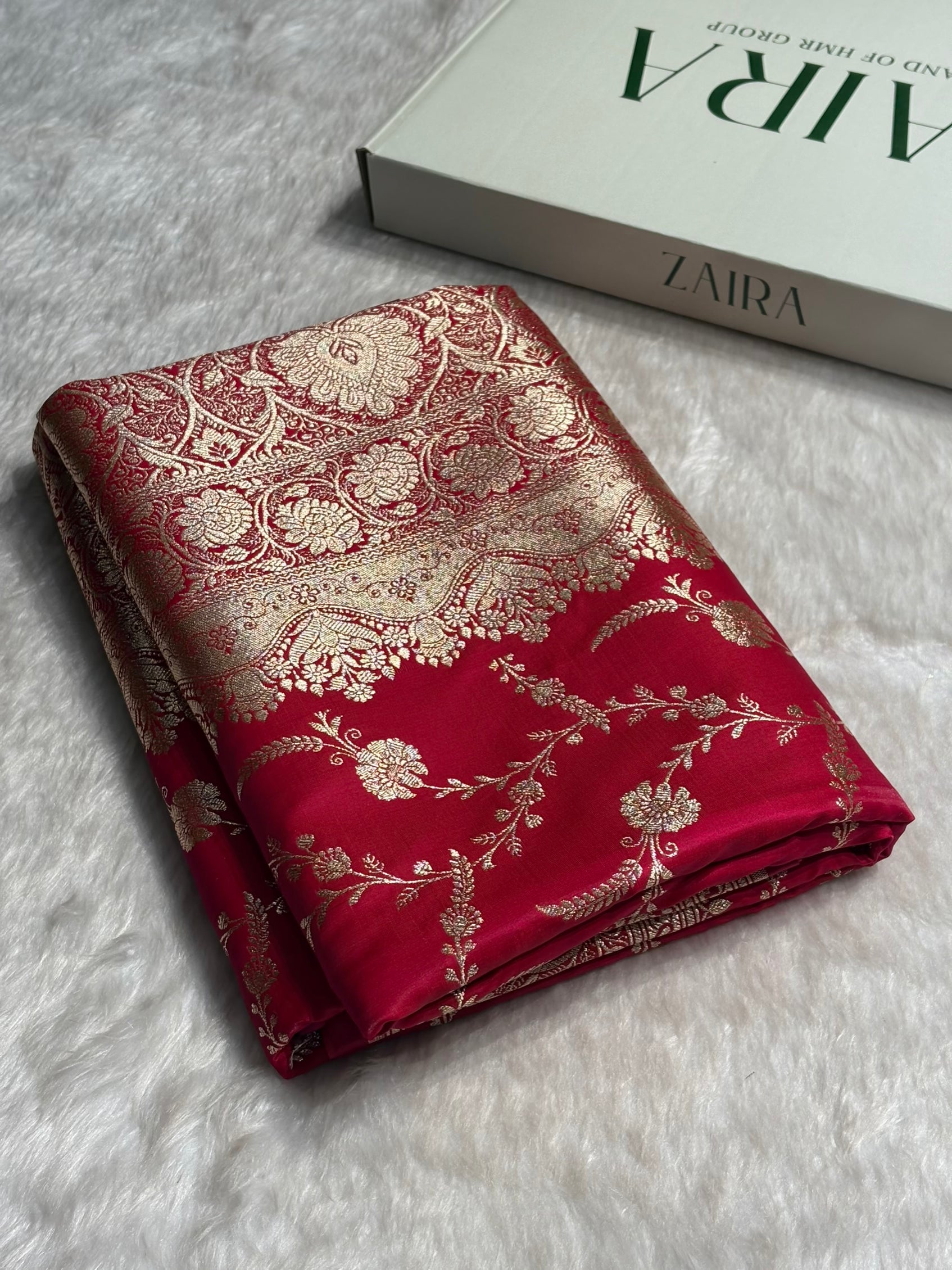 Reddish Pink Shades Banarasi Satin Silk Saree SS34