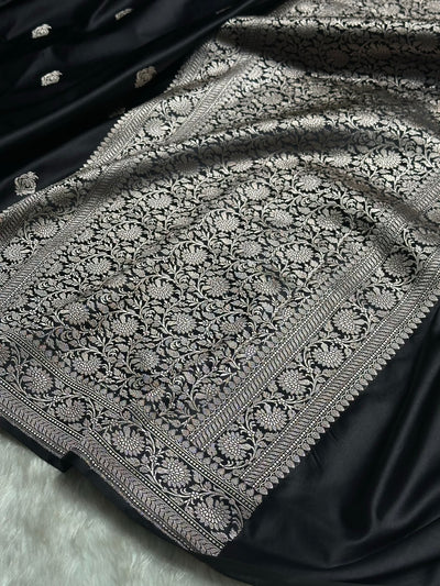 Black Boota Mashru Silk Saree MCS25