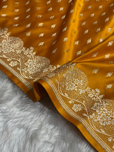 Mustard Shade With Booti Pattern Mashru Silk Saree