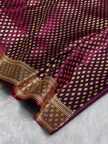 Satin Silk Booti in Dark Chocolate Shades