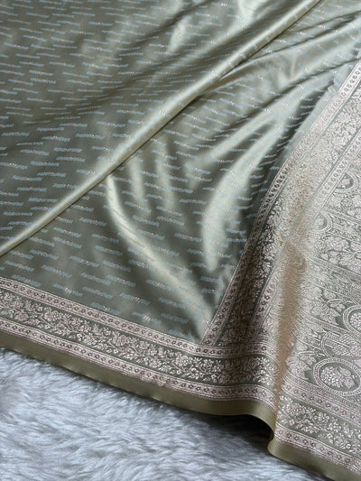Pastel Pista Shades Tanchoi Motif Mashru Silk Saree MST-16