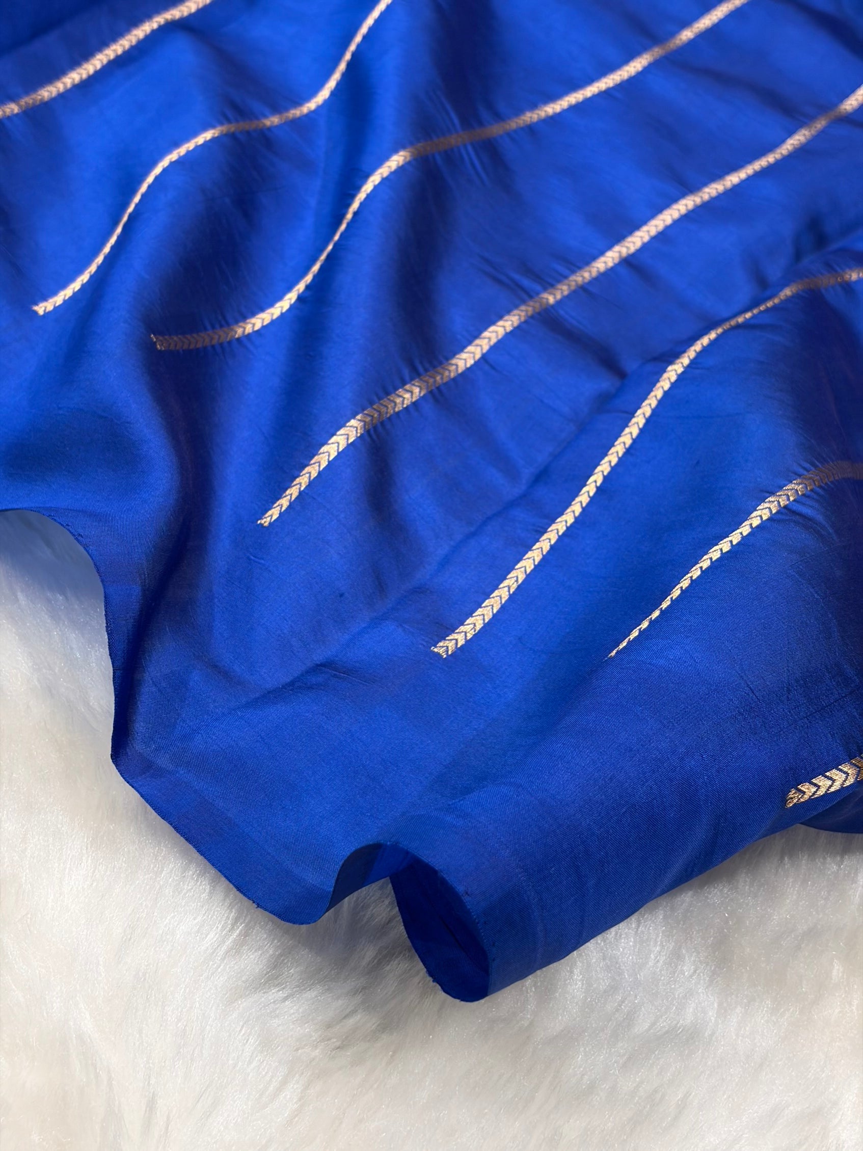 Royal Blue Boota Handwoven Pure Katan Paper Silk RM-31