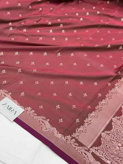 Rusty Mauve Shade With Booti Pattern Mashru Silk Saree