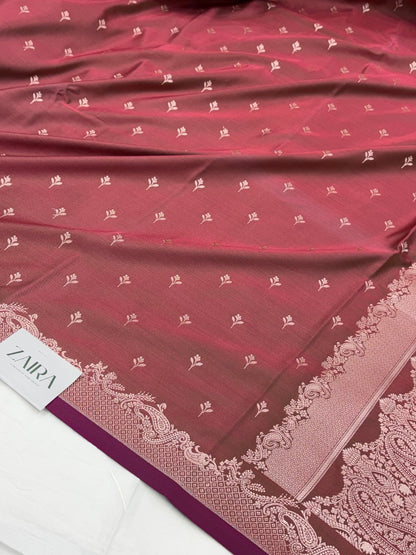 Rusty Mauve Shade With Booti Pattern Mashru Silk Saree