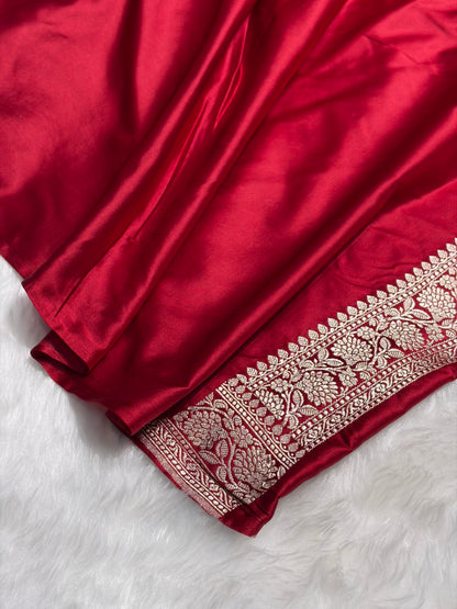 Maroon Shades Banarasi Booti Mashru Silk Saree MS65