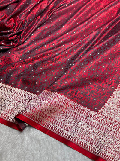 Maroon Shades Tanchoi Motif Mashru Silk Saree MST-16