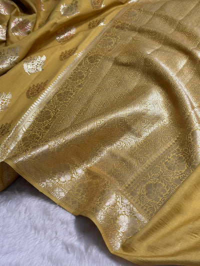 Minakari Dusty Mustard Shades Pure Chiniya Silk CH-02
