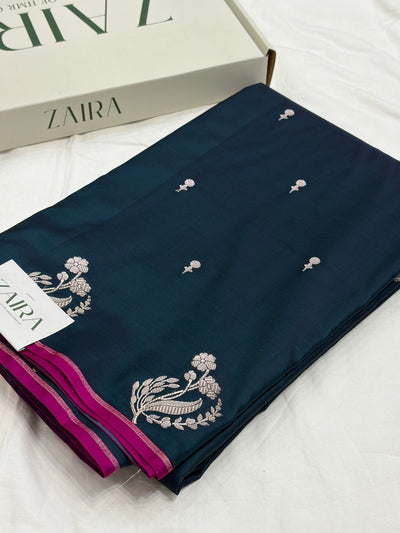 Wine Shade With Booti Pattern Mashru Silk Saree