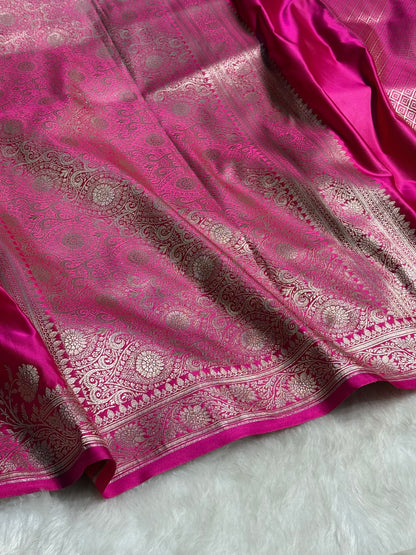 Pink Shades Floral Border Mashru Silk Saree MSM-62