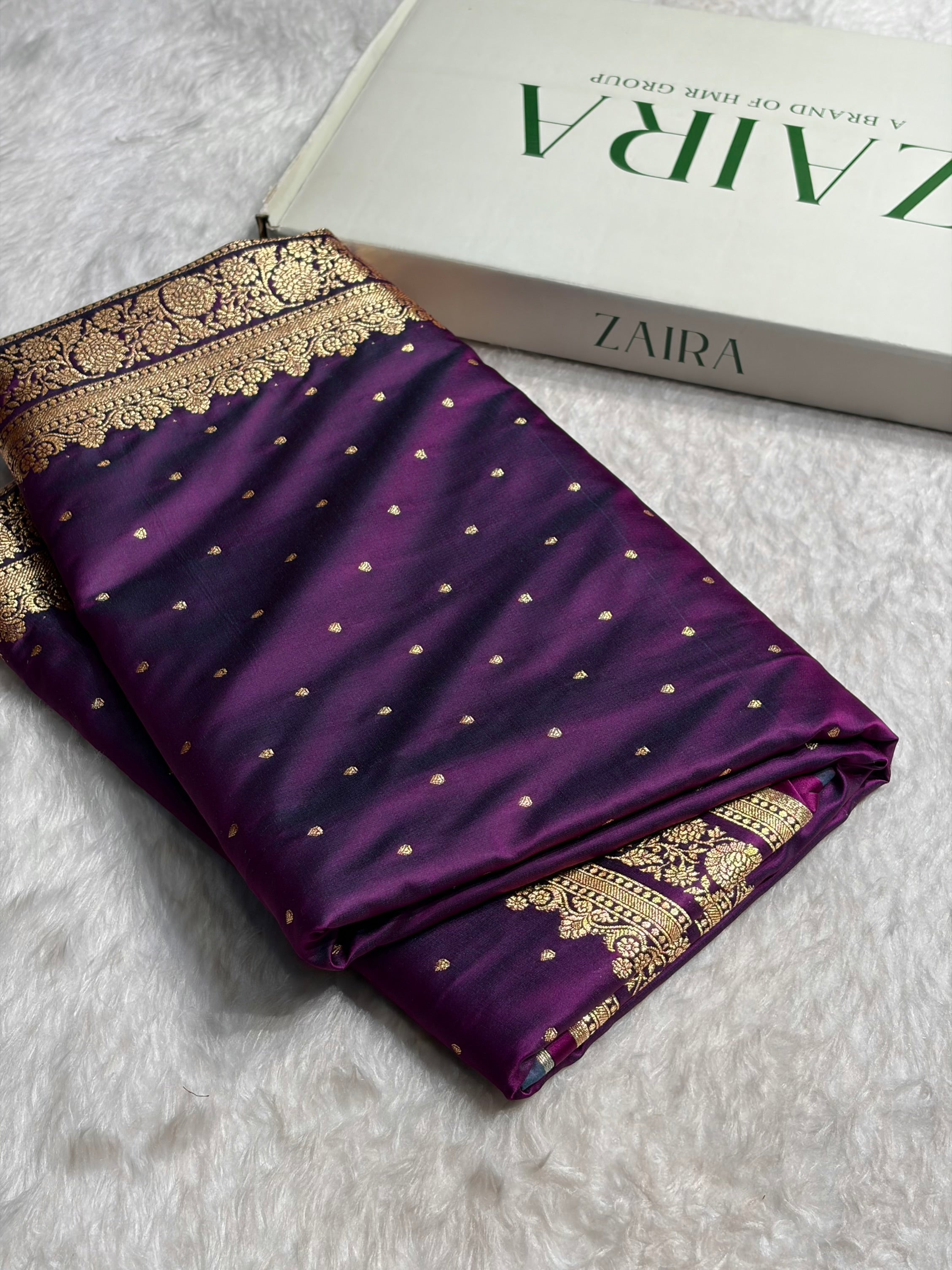 Banarasi Satin Katan Saree in Wine Shades SK91