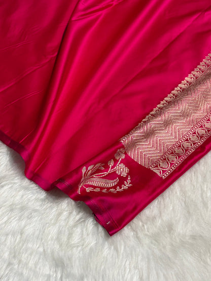 Cross Rani Boota With Floral Border Mashru Silk Saree MSM-91