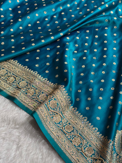 Banarasi Peacock Katan Silk Saree With Ari Zardozi and Swarovski stone work BSK01