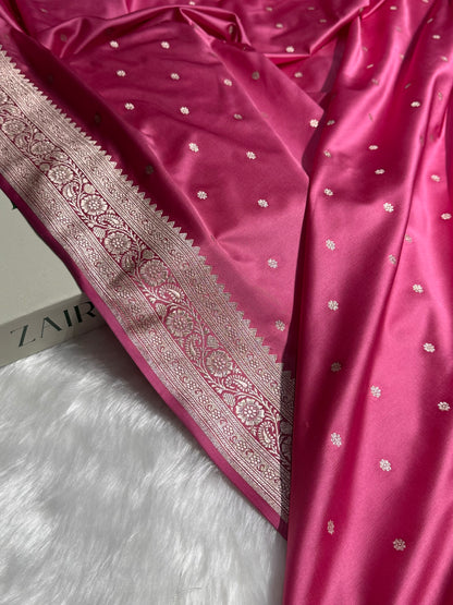 Baby Pink Booti Mashru Silk Saree MS26