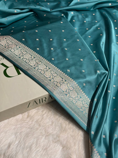 Mint Shades Booti Mashru Silk Saree MS70