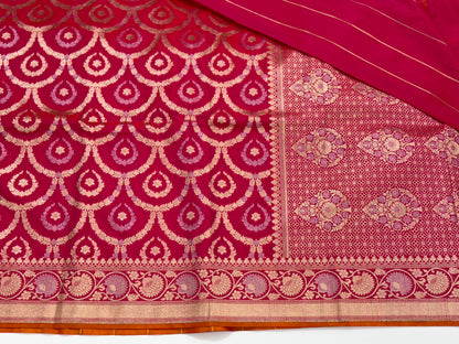 Pink Sona Rupa Jaal Blended Katan Silk