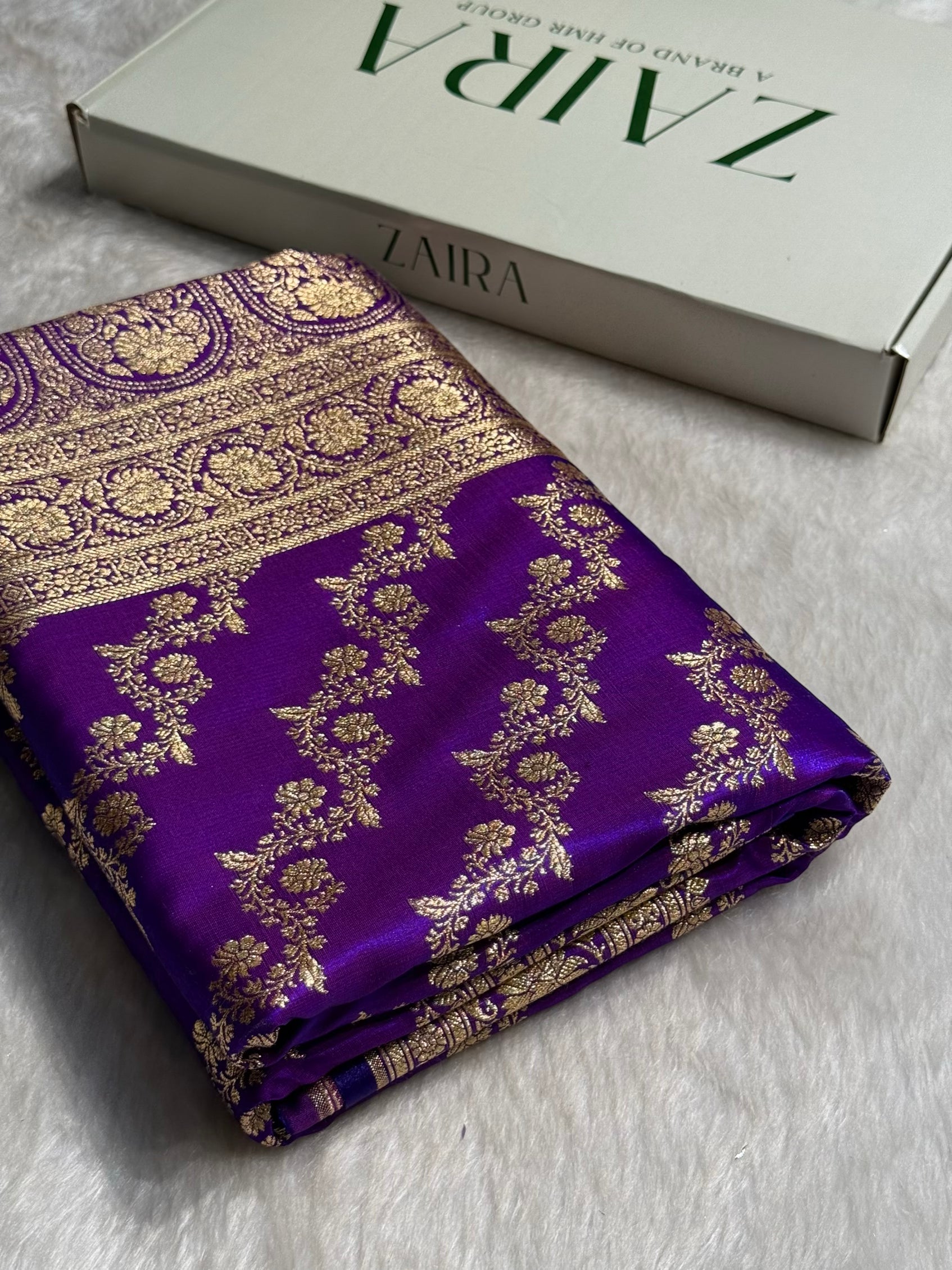 Purple Shades Banarasi Satin Silk Saree SS32