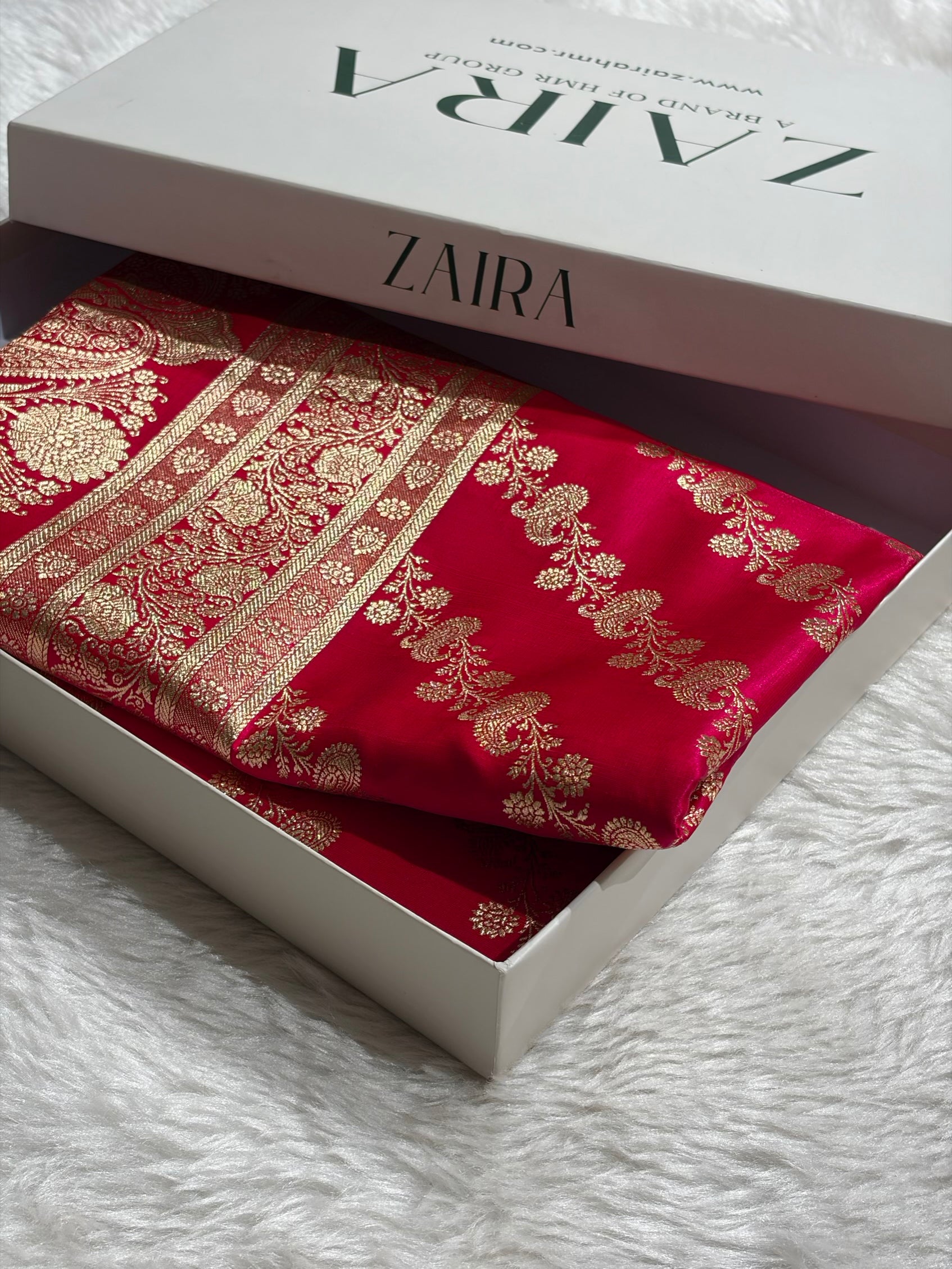 Banarasi Rani Shades Cross Pattern Banarasi Satin Silk Saree SS51