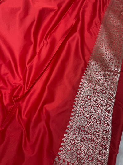Royal Red Shades floral Booti Mashru Silk Saree MCS40