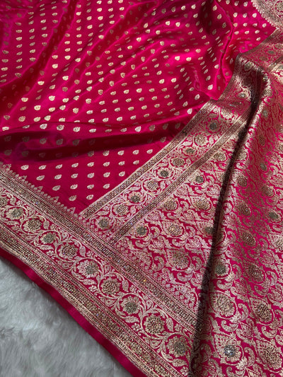 Birdal Rani Satin Silk Booti With Swarovski Work BSS01 (w)